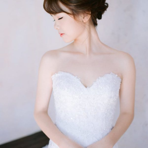 WP004 白色素雅手工婚紗