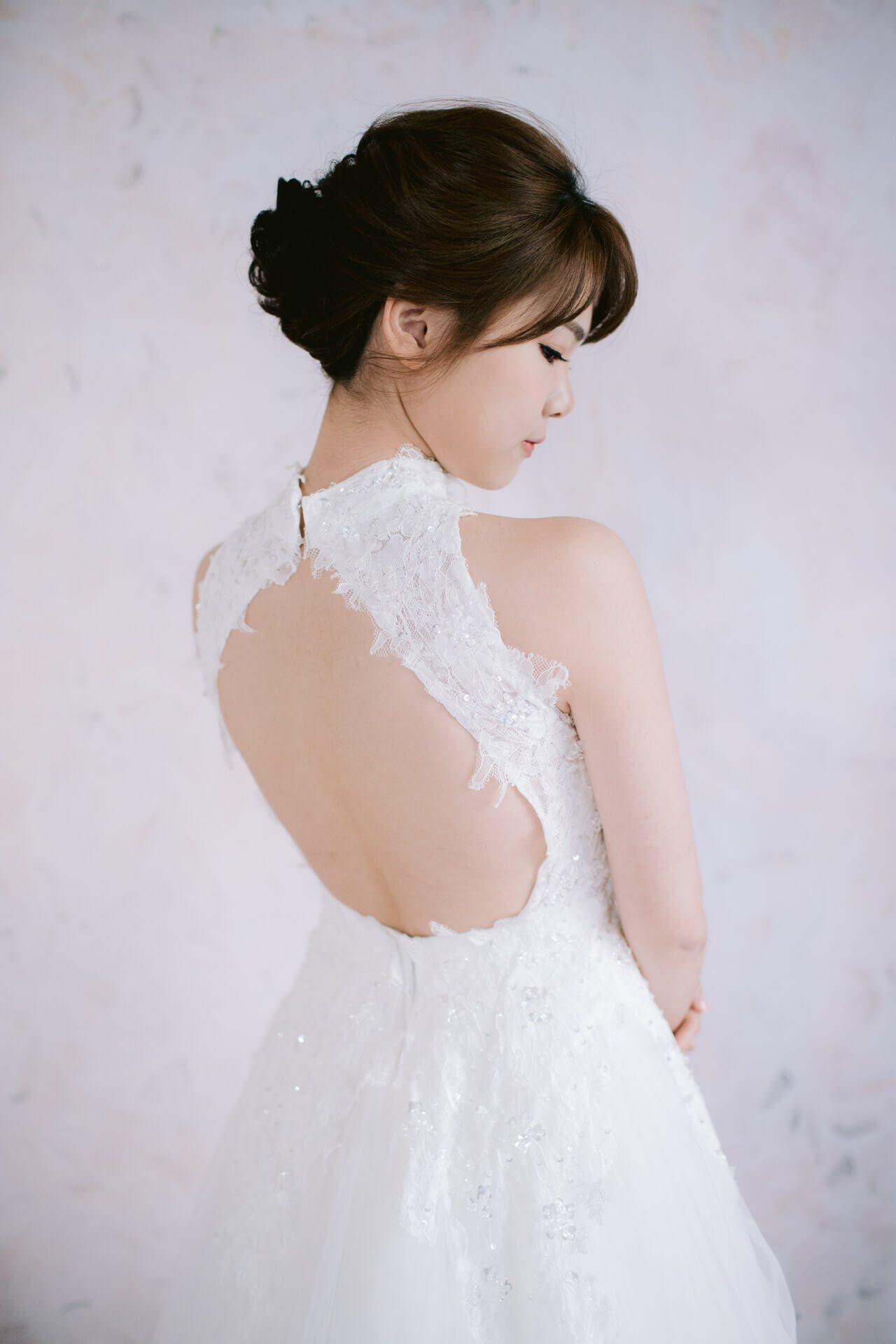 WP013 白色素雅手工婚紗