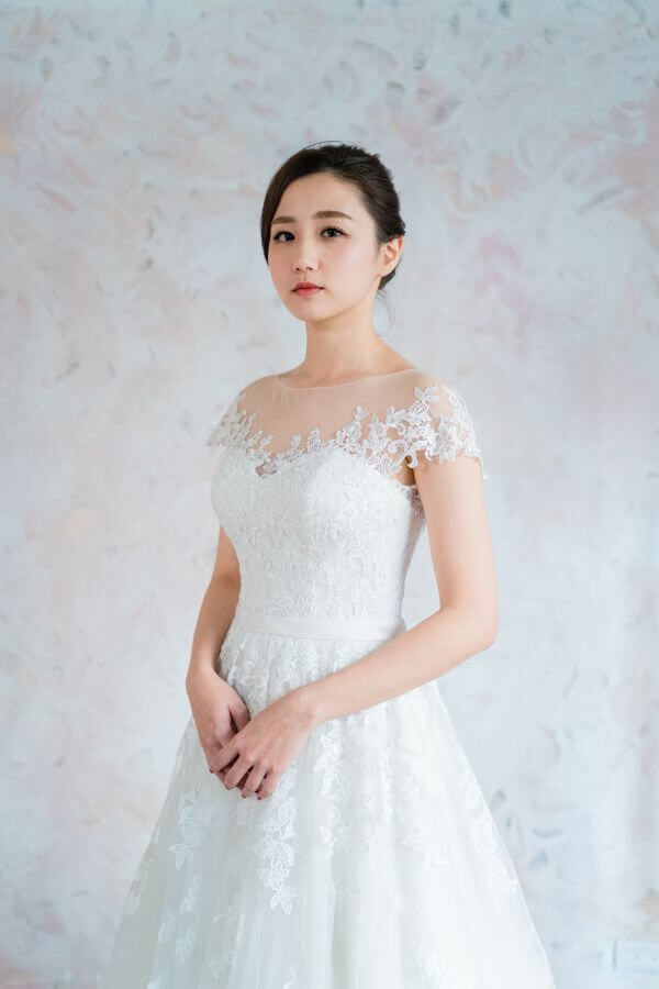 WP021 白色素雅手工婚紗