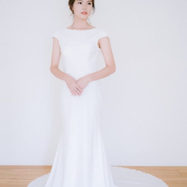 WA028 白色素雅手工婚紗
