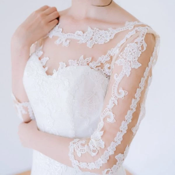 WA027 白色素雅手工婚紗