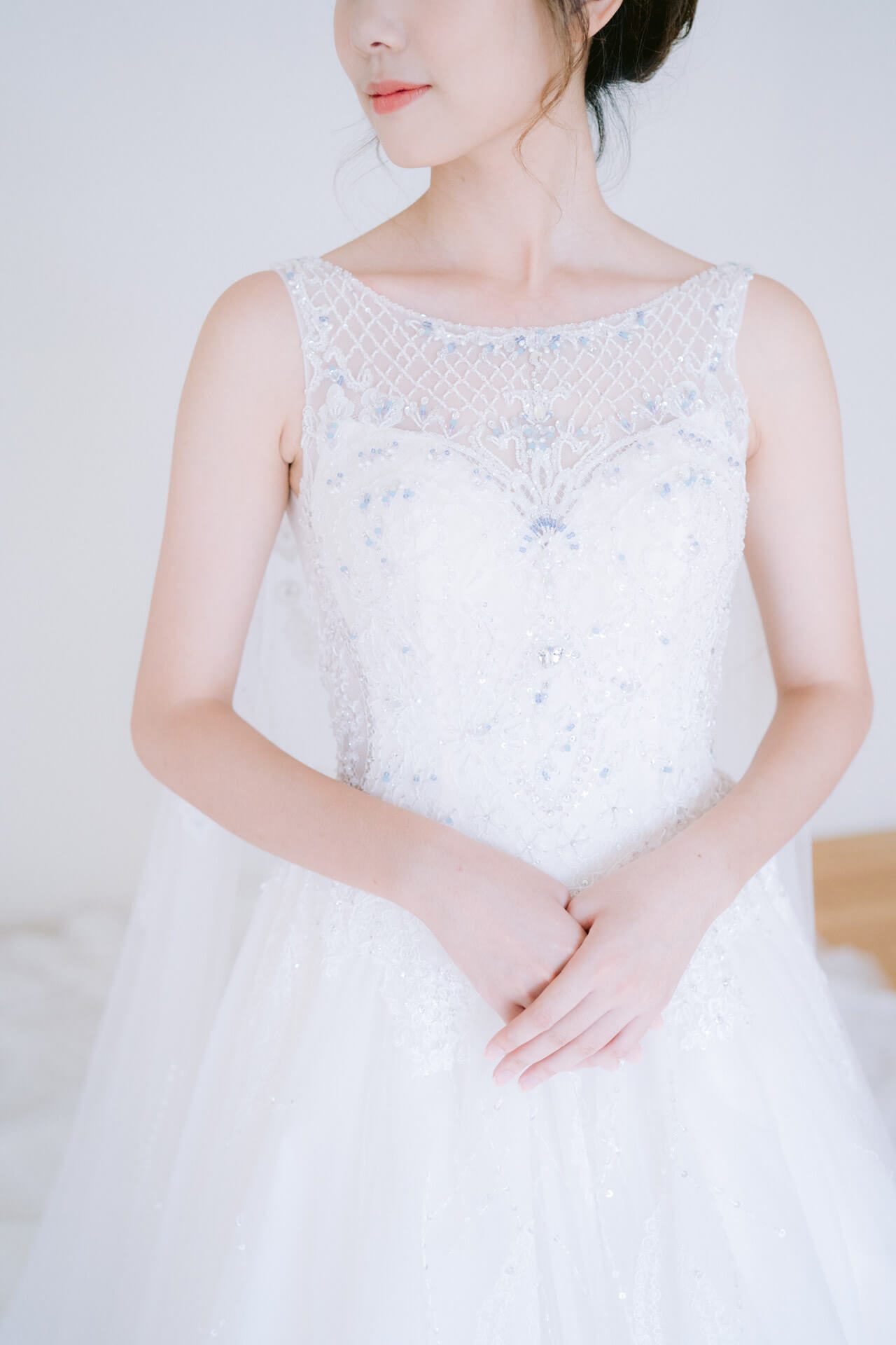WP019 白色素雅手工婚紗