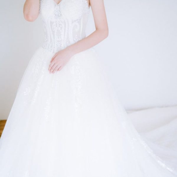 WP006 白色素雅手工婚紗