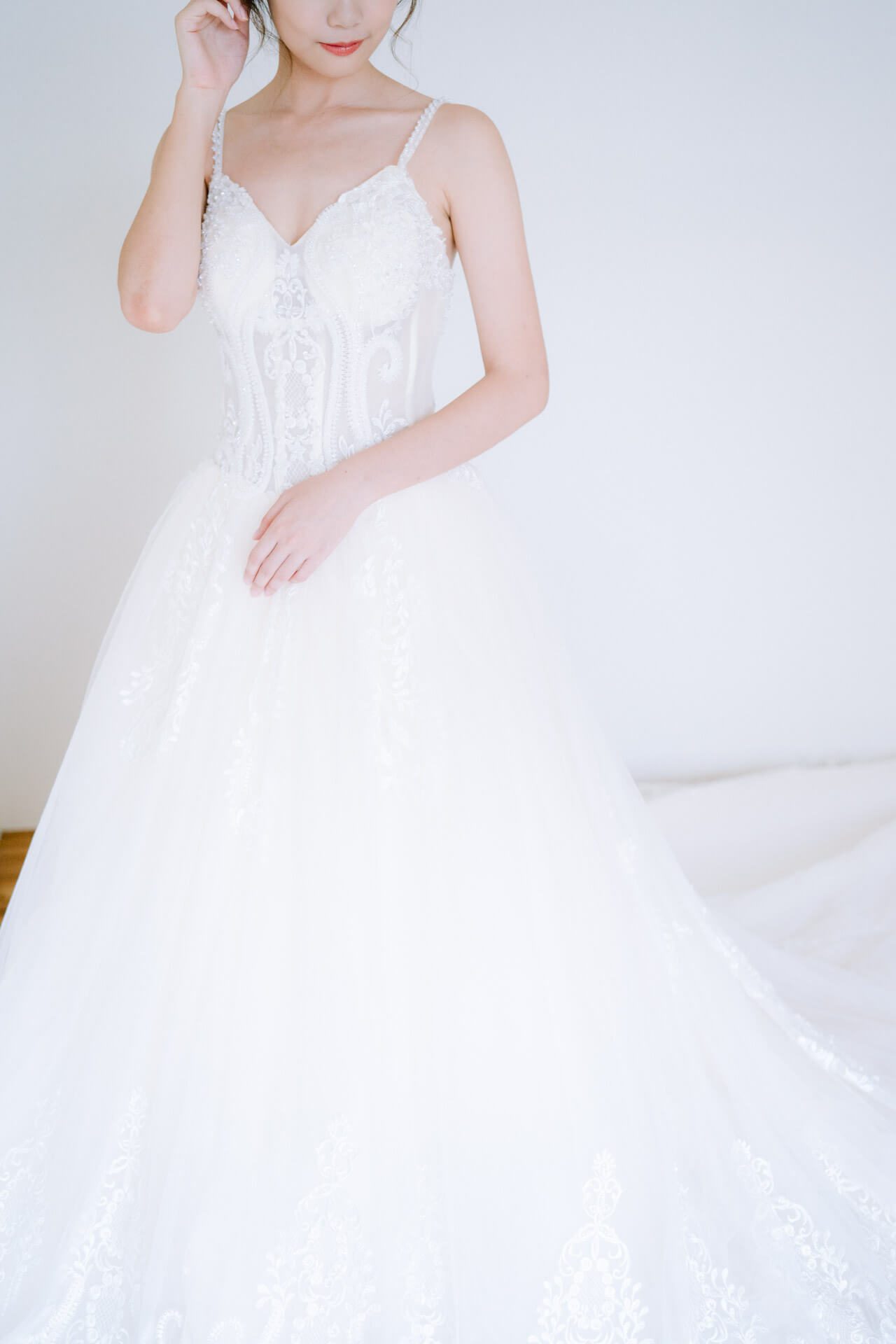 WP006 白色素雅手工婚紗