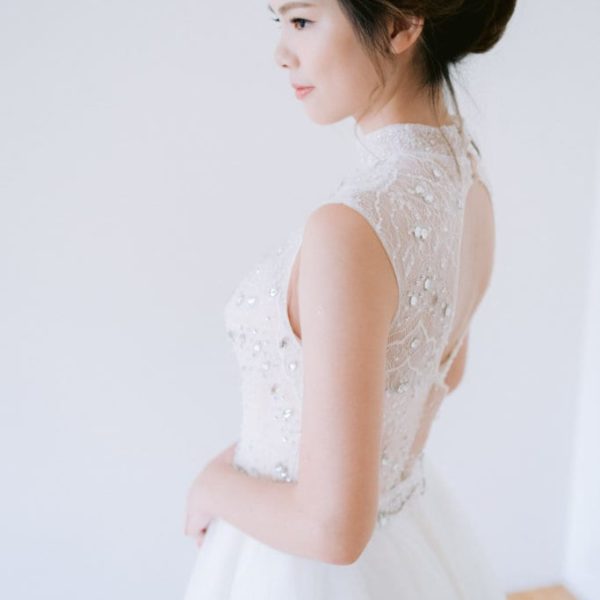 WP020 白色素雅手工婚紗