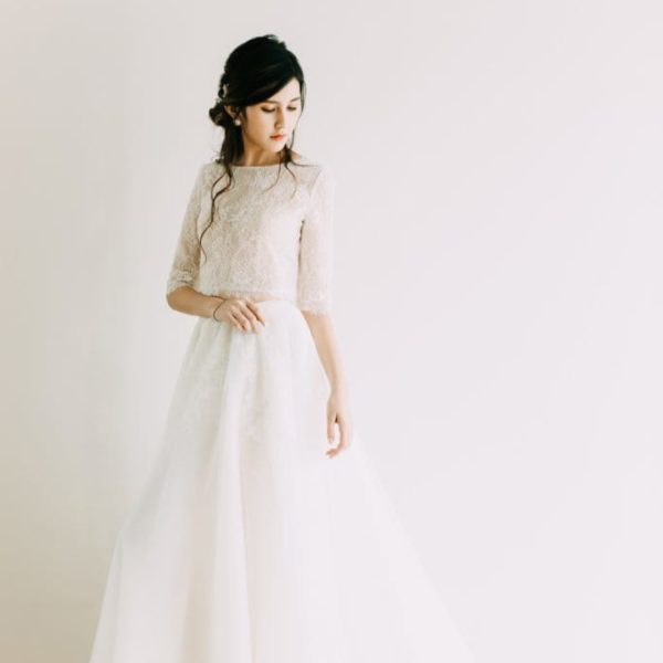 WP024 白色素雅手工婚紗