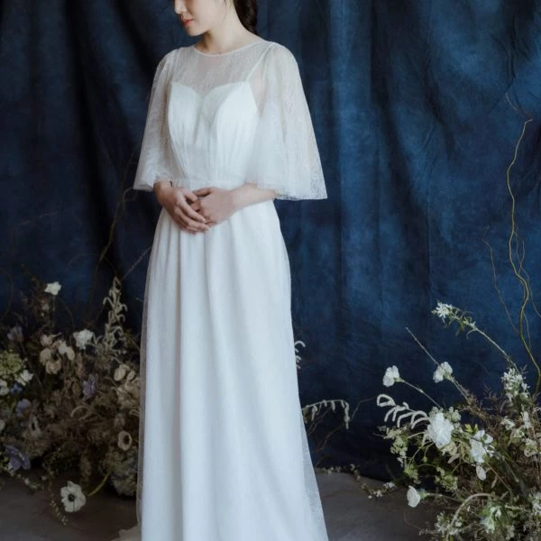 WA049 白色素雅訂製手工婚紗(加價款)