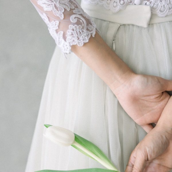 WA057 白色素雅手工婚紗(加價款)